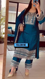 Pure Heavy Chinnon Silk With Embroidery Suit in Berlin