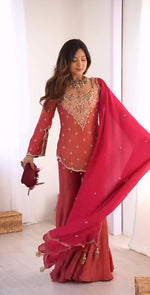 Beautiful heavy simar silk With Embroidery Work Suit in Berlin