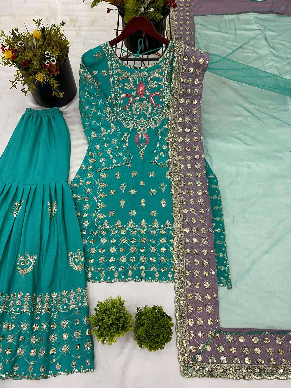 Heavy Chinnon silk With Embroidery Sequence Work Suit in Berlin Namma Markt