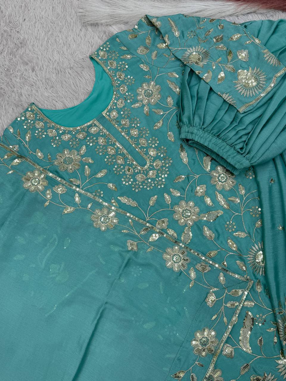 Fancy Heavy Embroidery And Sequence Work Suit in Munich