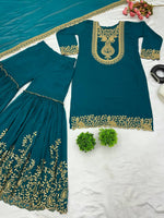 Faux Georgette With Heavy Embroidery Sequence Thread Work With Full Sleeve in Germany