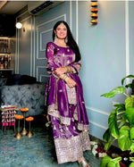 Pure Chinon Silk With Embroidery Suit in Germany