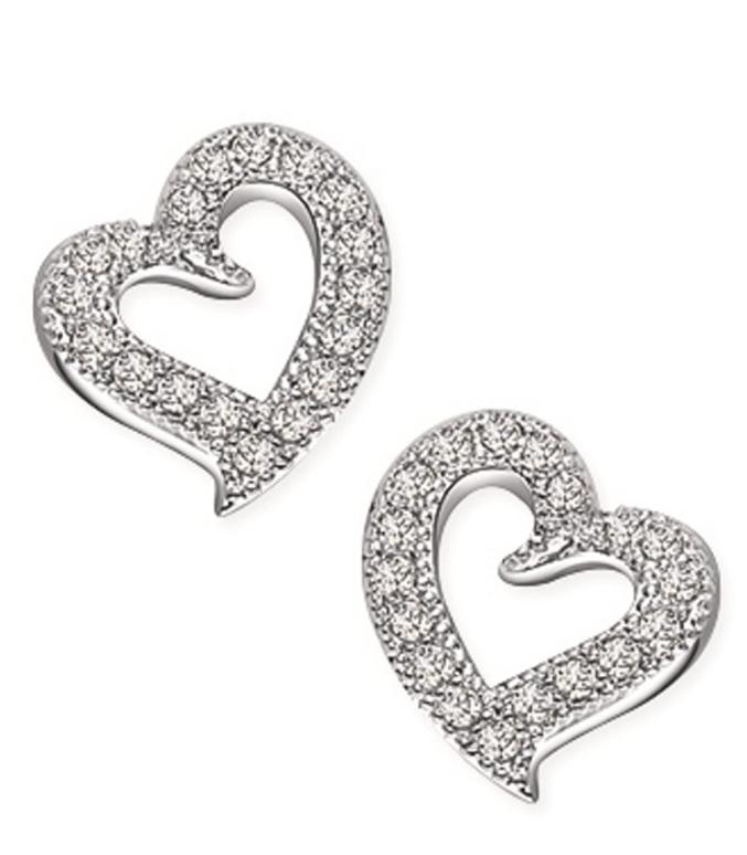 Silver Plated Swarovski Stone Heart Shape stud Earrings in Germany
