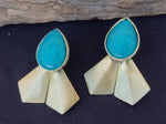 Contemporary Brass Handmade Resin Stone Light weight Designer Earring for Women and Girls in Germany