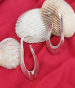 Contemporary Brass Handmade Silver Tone Bold Fluid Shape Earrings in Berlin