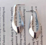 Contemporary Brass Handmade Silver Tone Bold Fluid Shape Earrings in Berlin