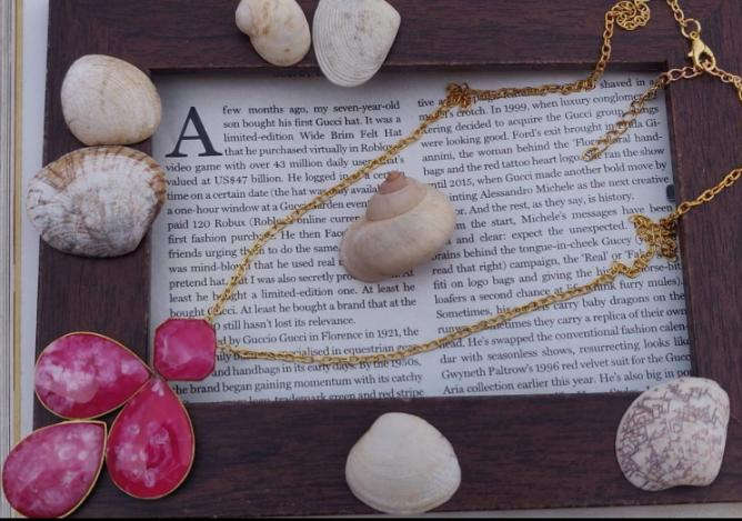 Premium Quality Handmade Brass Resin Stone Long Chain Necklace for Women and Girls in Berlin Namma Markt
