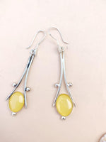 Yellow Stone Silver Polished Earring in Germany