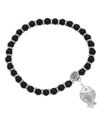 German fish silver Black Bead Silver Plated Designer Jhumki Charm Nazaria Bracelet in Munich