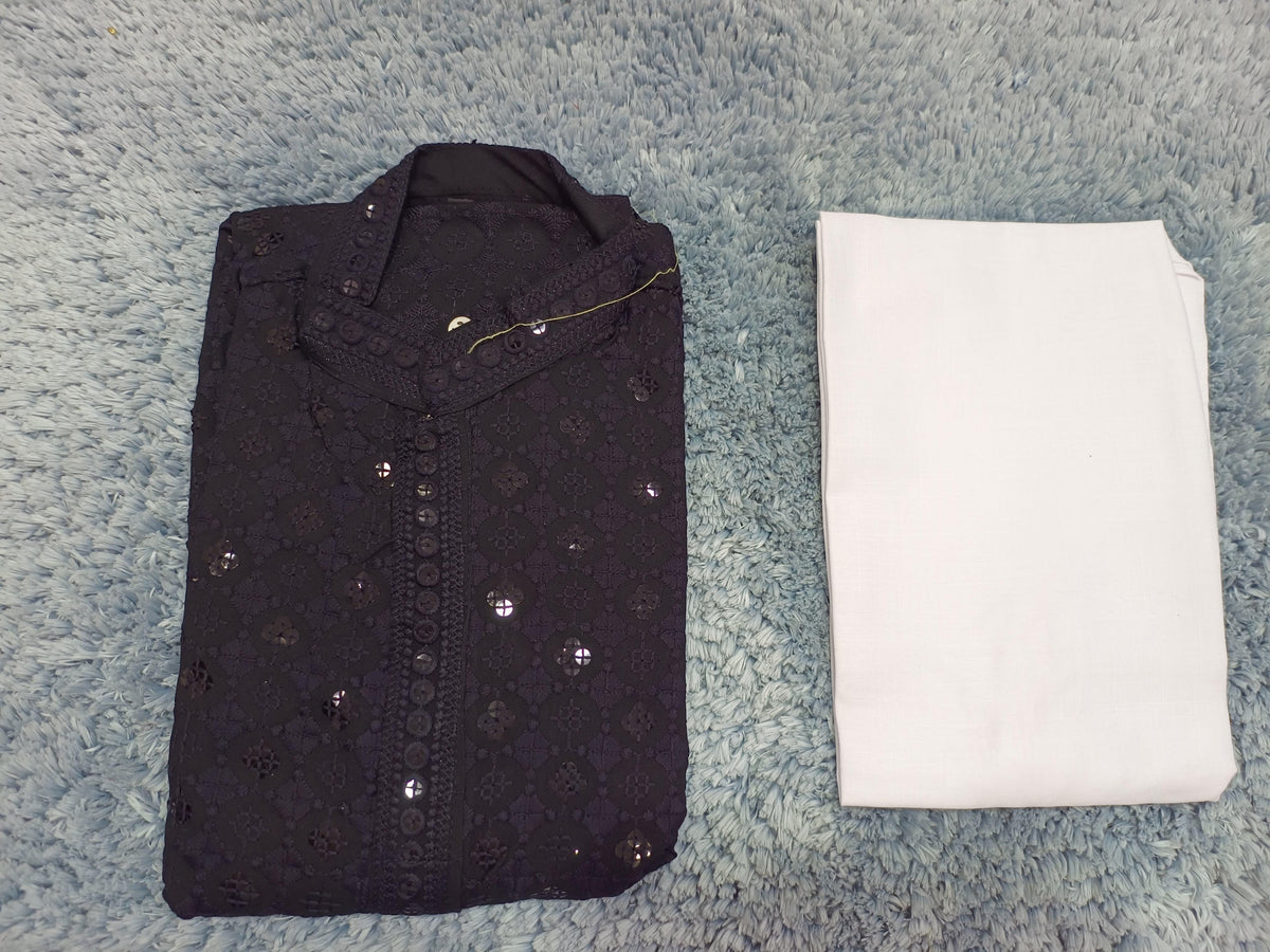 MENS CHIKENKARI HEAVY RAYON KURTA IN BERLIN