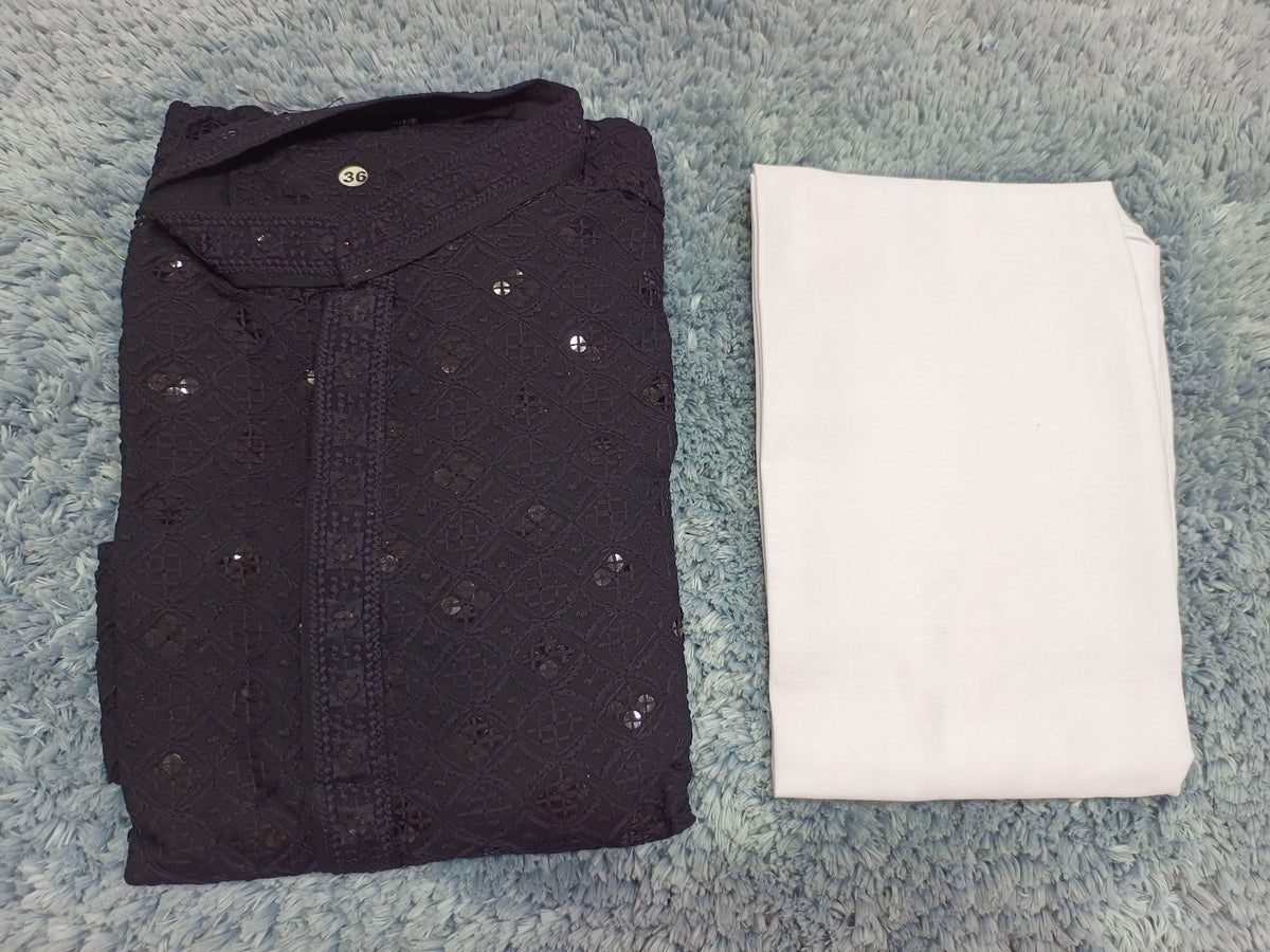 MENS CHIKENKARI HEAVY RAYON KURTA IN BERLIN