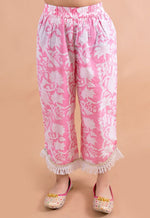 Girls Pink Printed Gotta Patti Pure Cotton Kurta with Palazzos & With Dupatta in berlin