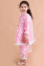 Girls Pink Printed Gotta Patti Pure Cotton Kurta with Palazzos & With Dupatta in berlin
