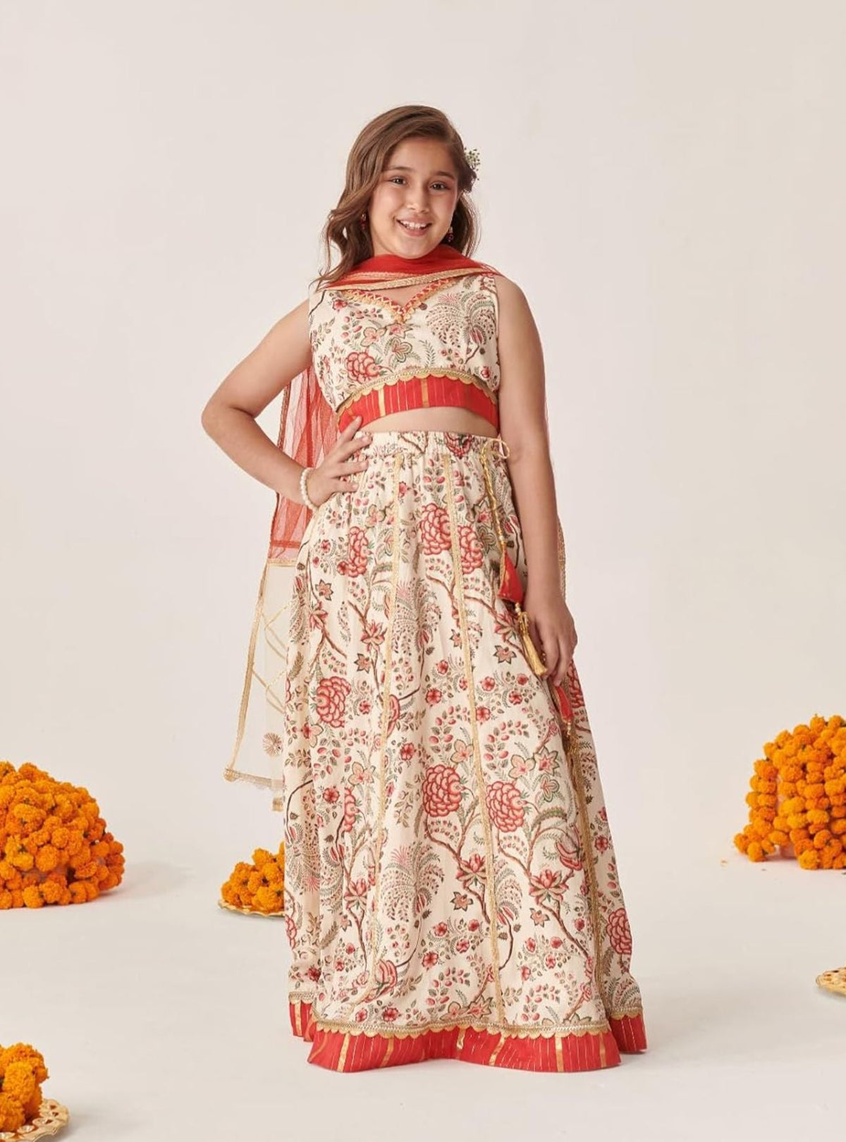 Girl's Cotton Blend Lehenga Choli Dupatta in Germany