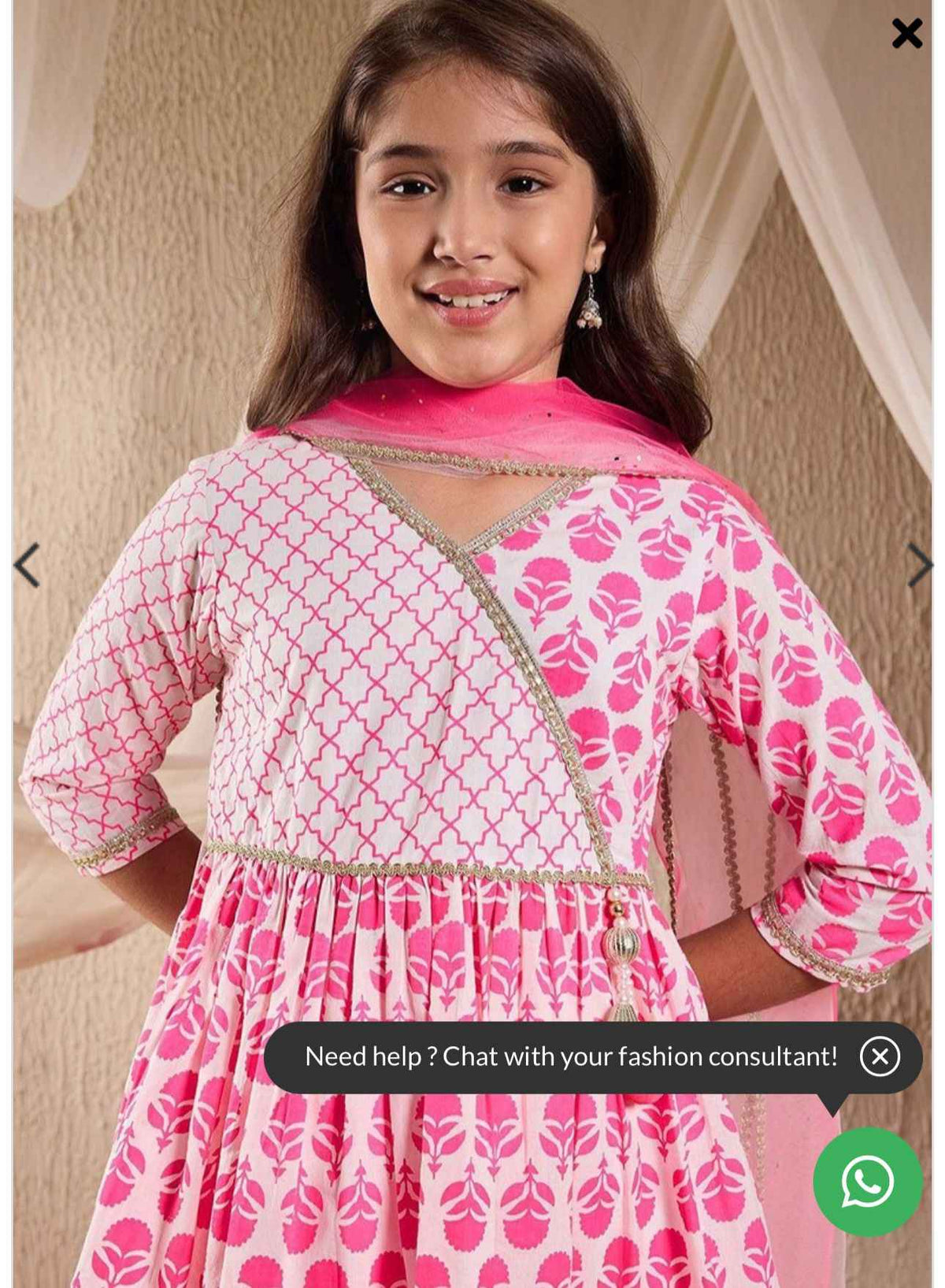 Girls Floral Print 3-Piece Kurta Suit Set