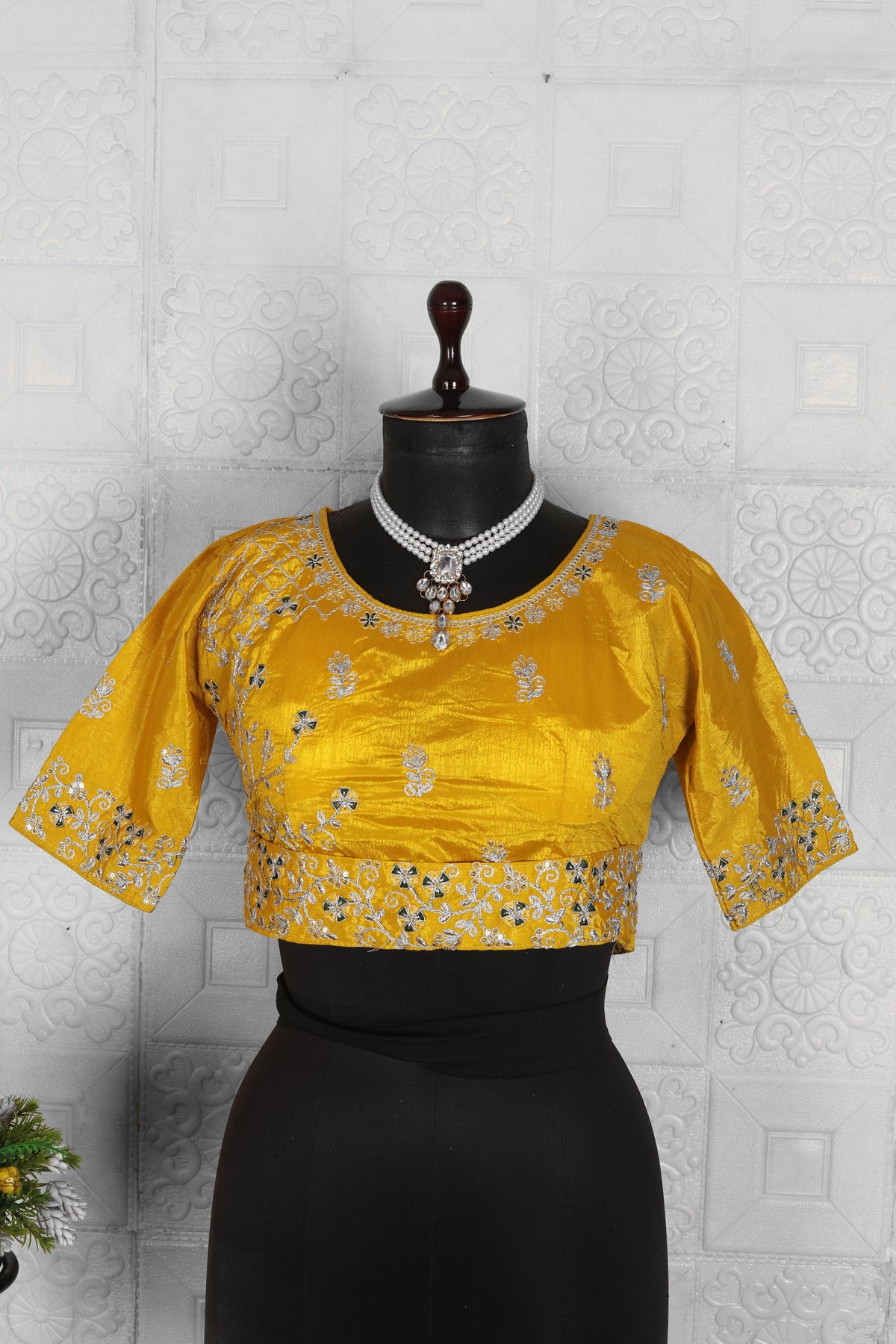 Yellow Chinnon Saree in Germany