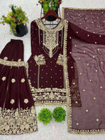 Heavy Embroidery Coding Dori-Sequence Work Top-Bottom And Dupatta Set in Berlin