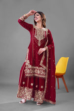 Heavy Embroidery Coding Dori-Sequence Work Top-Bottom And Dupatta Set in Germany