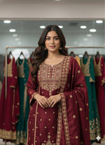 SEQUENCE EMBROIDERED TOP, SARARA AND DUPATTA IN MUNICH