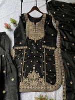 SEQUENCE EMBROIDERED TOP, SARARA AND DUPATTA IN MUNICH