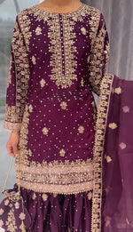 Natural Crep Silk Top-Bottom And Dupatta Set Fully Stitched in Berlin