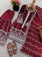 Silk And Heavy Embroidery Sequence Work Top-Bottom And Dupatta Set in Germany