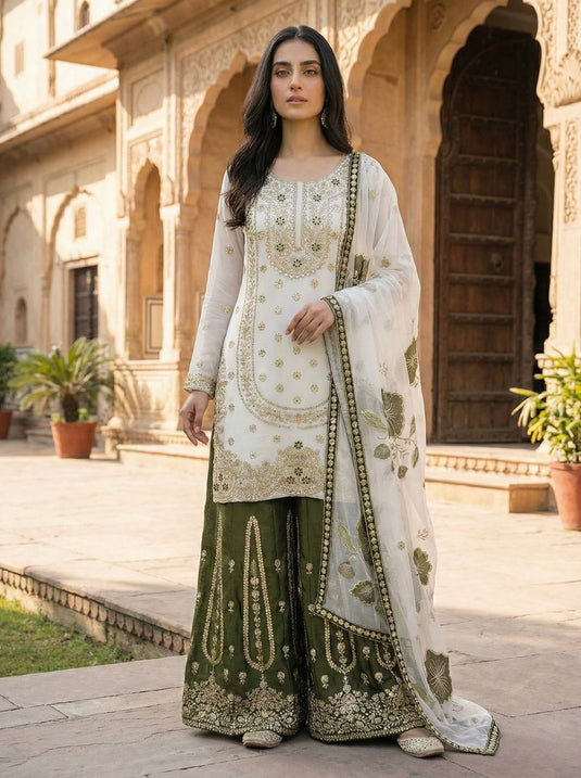 Pure GMY SILK With Heavy Embroidery Sequence Work Suit in Germany
