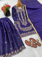 GMY SILK With Heavy Embroidery Sequence Work Top-Bottom And Dupatta Set in Berlin