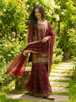GMY SILK With Heavy Embroidery Sequence Work Top-Bottom And Dupatta Set in Berlin