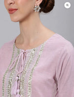 Women's Gota Patti Embroidered A-Line Kurta Trouser Dupatta Set in Germany