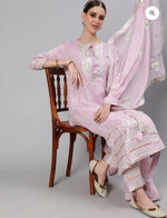 Women's Gota Patti Embroidered A-Line Kurta Trouser Dupatta Set in Germany