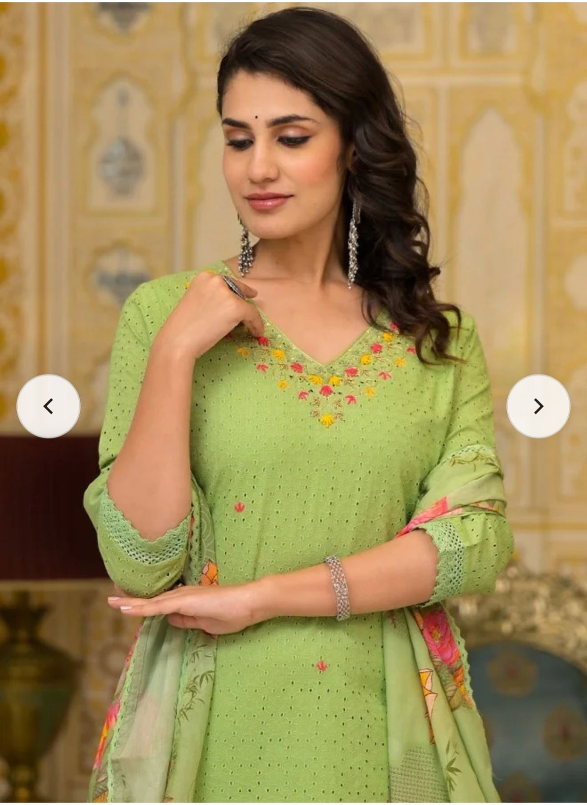 Cotton Embroidered Straight Fit Kurta Set in Germany