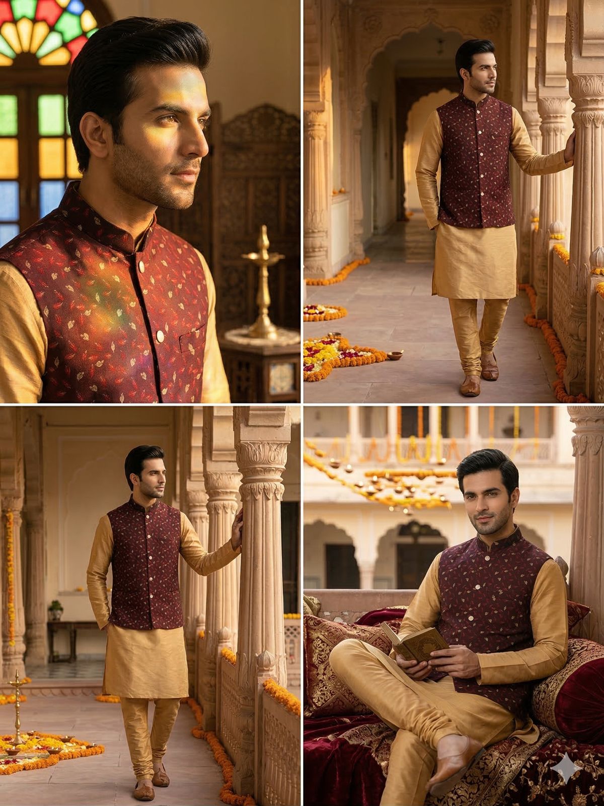 Kurta Payjama With Jacket Jacquard Work Banarasi Silk in Germany