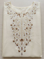 Cream Embroidered Neck Kurta Bottom Dupatta Set in Germany