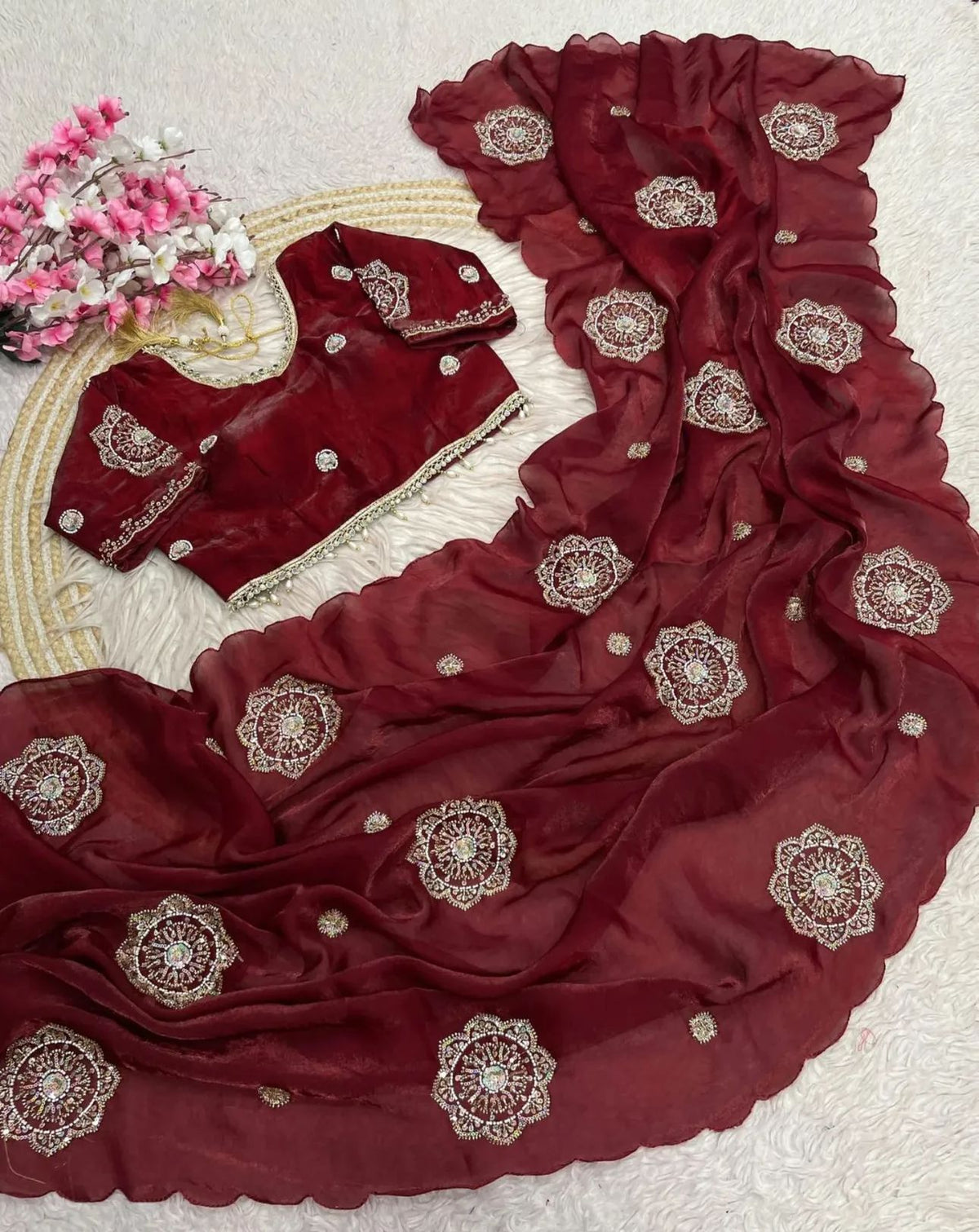 Bollywood Designer Fandy Satin Saree for Women | Festive & Party Wear in Germany