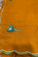 Mustard Yellow Saree with stitched blouse in Germany