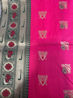 Pink Silk Saree unstitched blouse in Berlin