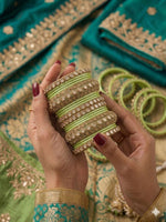 Sea Green Kundan bangles set in Germany