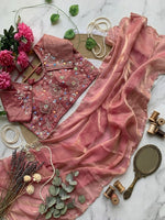 Peach unique Fendy saree in Berlin