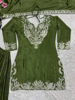 Green Heavy Embroidery Suit in Germany