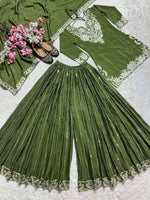 Green Heavy Embroidery Suit in Germany