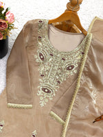 Biege Silk And Heavy Embroidery Sequence Work Top-Bottom And Dupatta Set in Germany