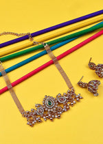 Gold-Plated Stone-Studded & Beaded Temple Jewellery Set in Germany