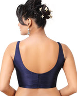 Navy Blue Women Women Back Open Blouse in Germany