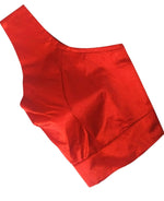 Red Satin Silk Readymade Blouse Fancy Sleeveless trendig Shining for Women in Germany