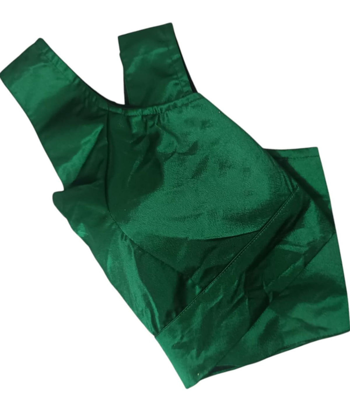 Dark Green satin Silk Readymade Blouse Fancy Sleeveless trendig Shining for Women in Germany