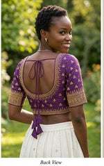 Purple Embroidery Silk blouse in Germany