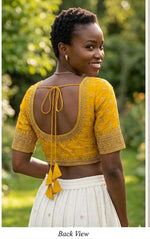 Yellow Embroidery Silk blouse in Germany