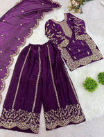 Purple Embroidered Work Salwar Suit For Kid in Germany