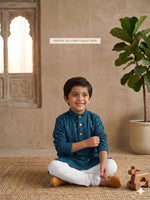 Blue Boys Kurta Pajama Sequin Print Embroidery Mirror Work In Germany